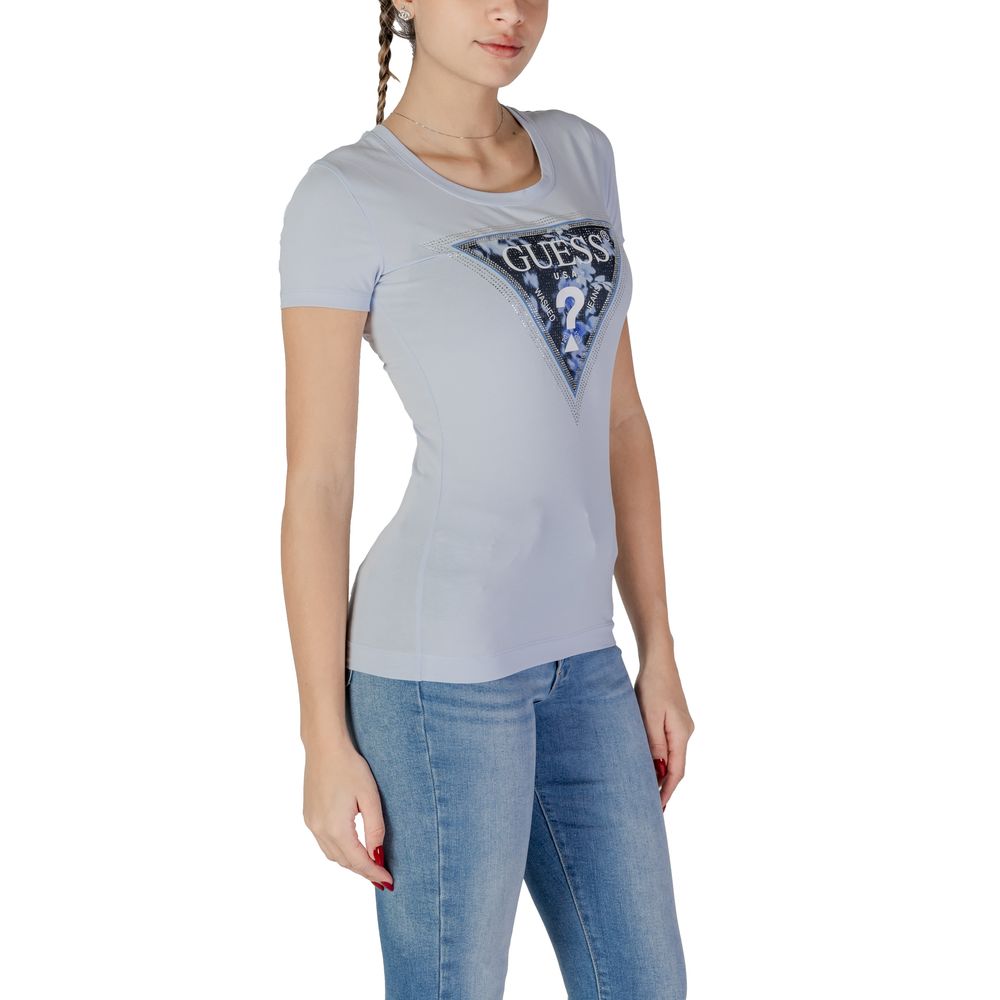 Guess Blue Cotton Tops & Women's T-Shirt