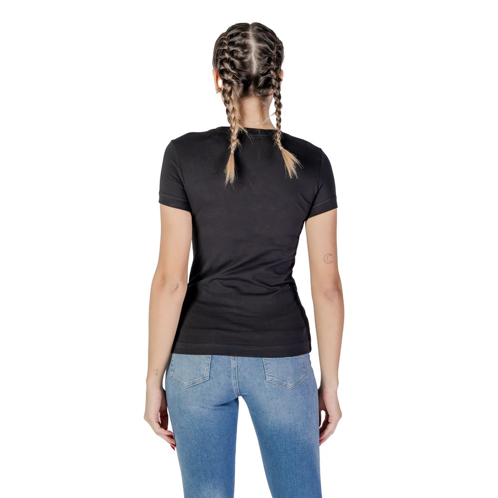 Guess Black Cotton Tops & Women's T-Shirt