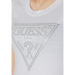 Guess White Cotton Tops & Women's T-Shirt