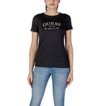 Guess Black Cotton Tops & Women's T-Shirt