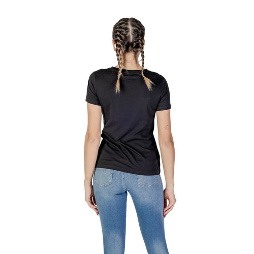 Guess Black Cotton Tops & Women's T-Shirt