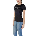 Guess Black Cotton Tops & Women's T-Shirt