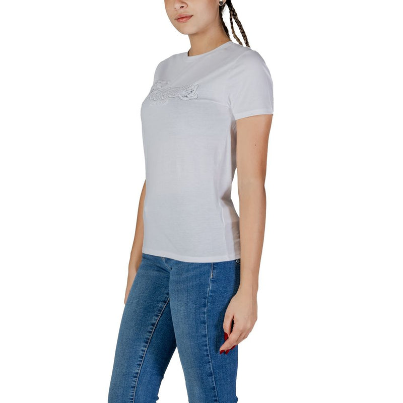 Guess White Cotton Tops & Women's T-Shirt