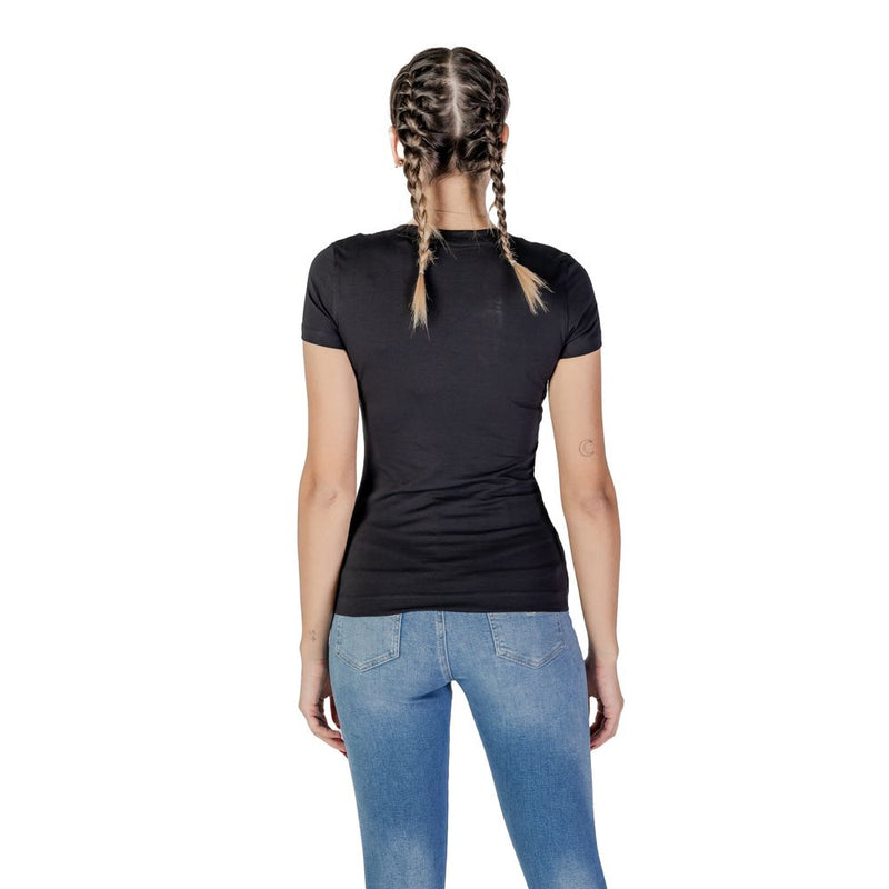 Guess Black Cotton Tops & Women's T-Shirt