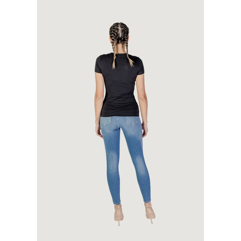 Guess Black Cotton Tops & Women's T-Shirt