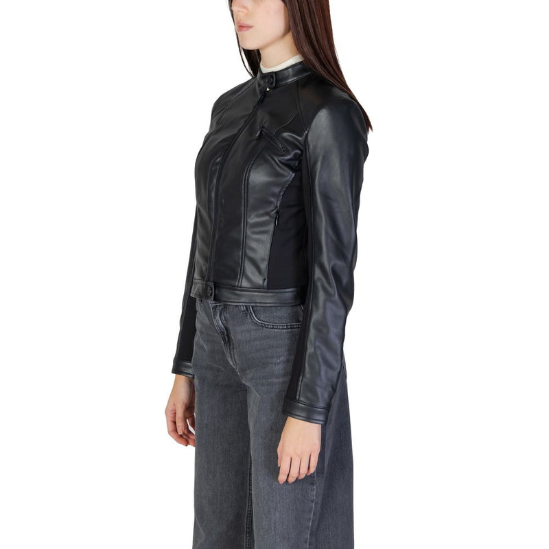 Guess Black Polyethylene Jackets & Women's Coat