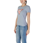 Guess Blue Cotton Tops & Women's T-Shirt