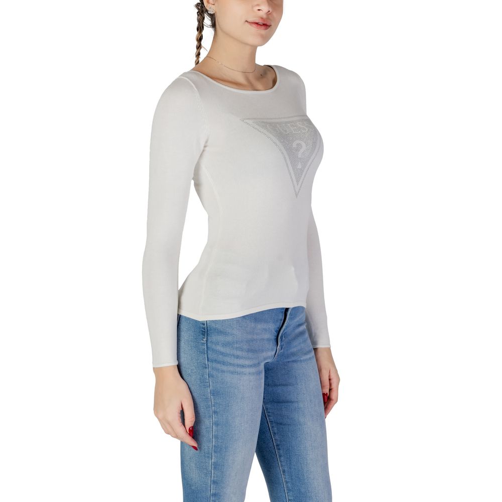 Guess White Viscose Tops & Women's T-Shirt