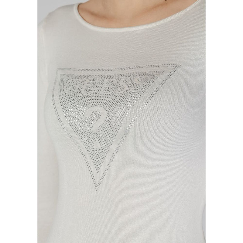 Guess White Viscose Tops & Women's T-Shirt