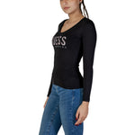 Guess Black Cotton Tops & Women's T-Shirt