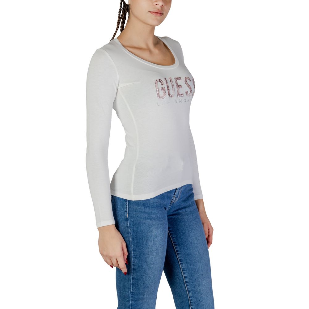 Guess White Cotton Tops & Women's T-Shirt