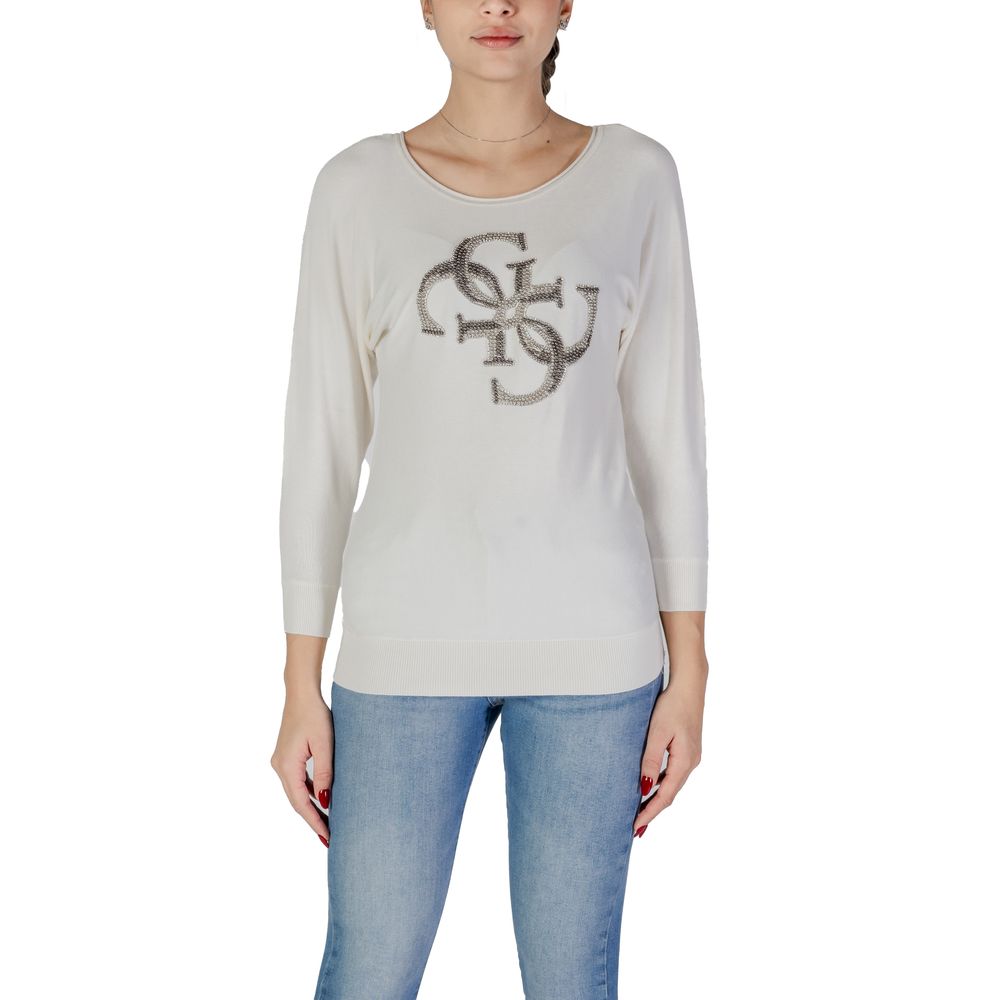 Guess White Viscose Tops & Women's T-Shirt