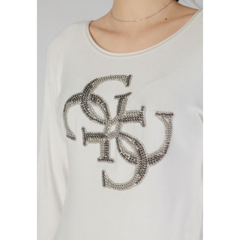 Guess White Viscose Tops & Women's T-Shirt