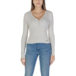 Guess Cream Viscose Tops & Women's T-Shirt