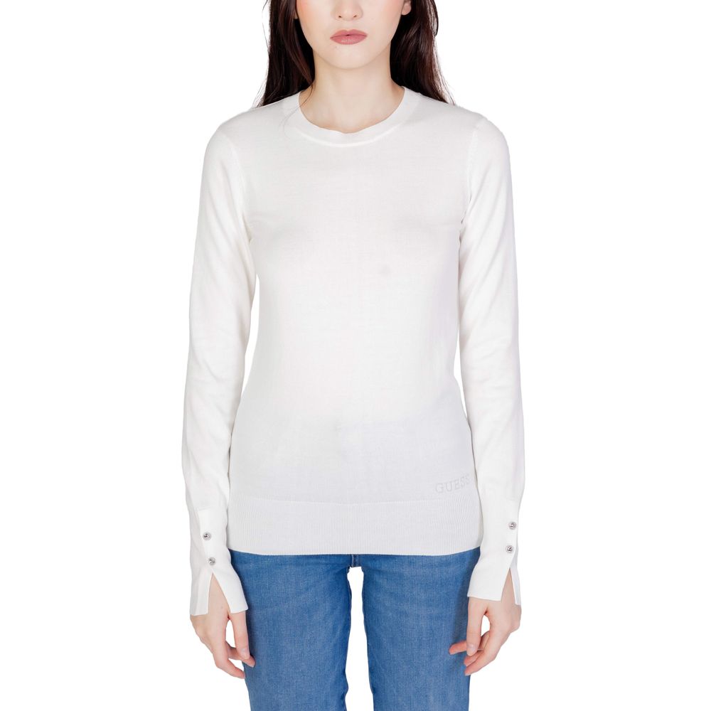 Guess White Cotton Tops & Women's T-Shirt