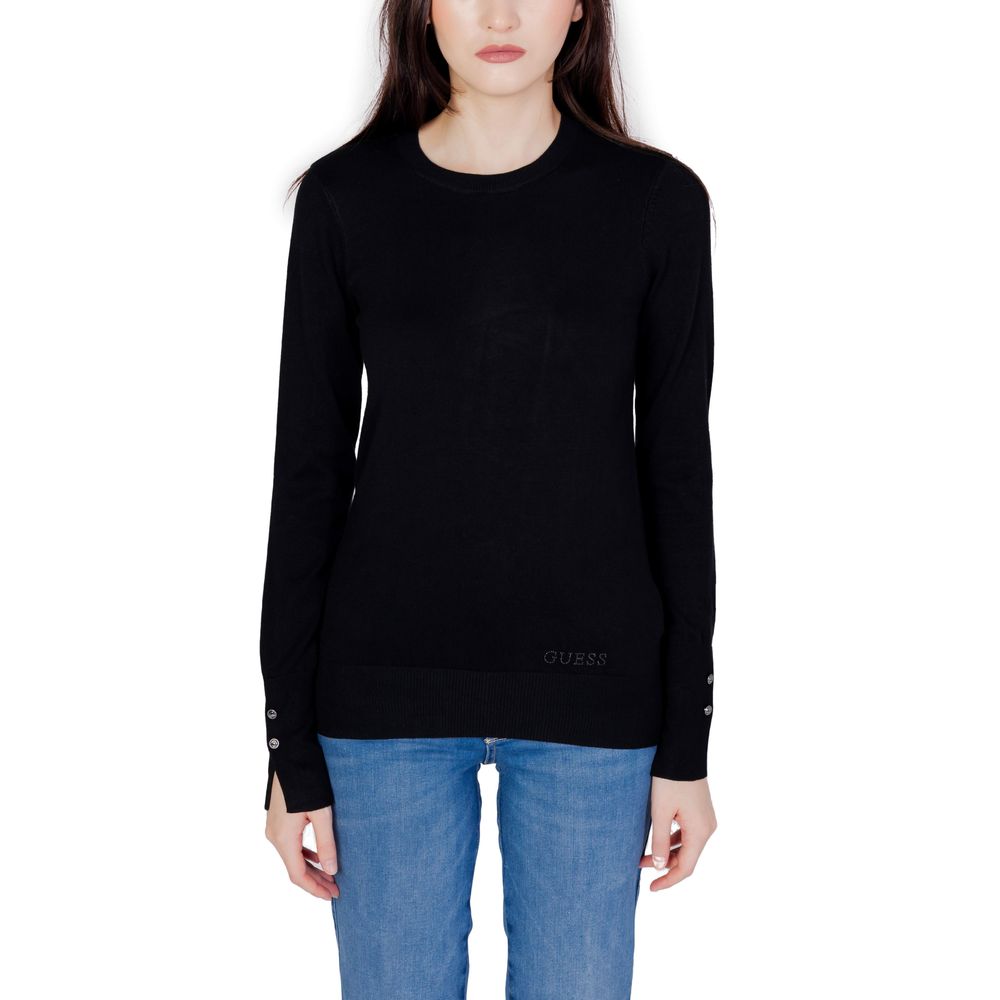 Guess Black Cotton Tops & Women's T-Shirt