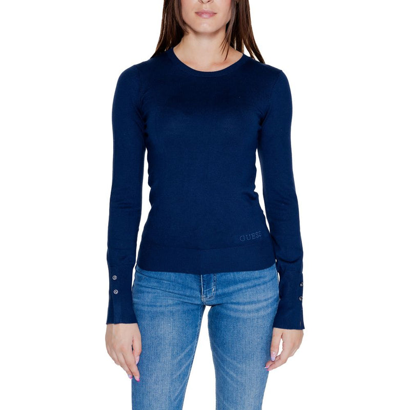 Guess Blue Cotton Tops & Women's T-Shirt