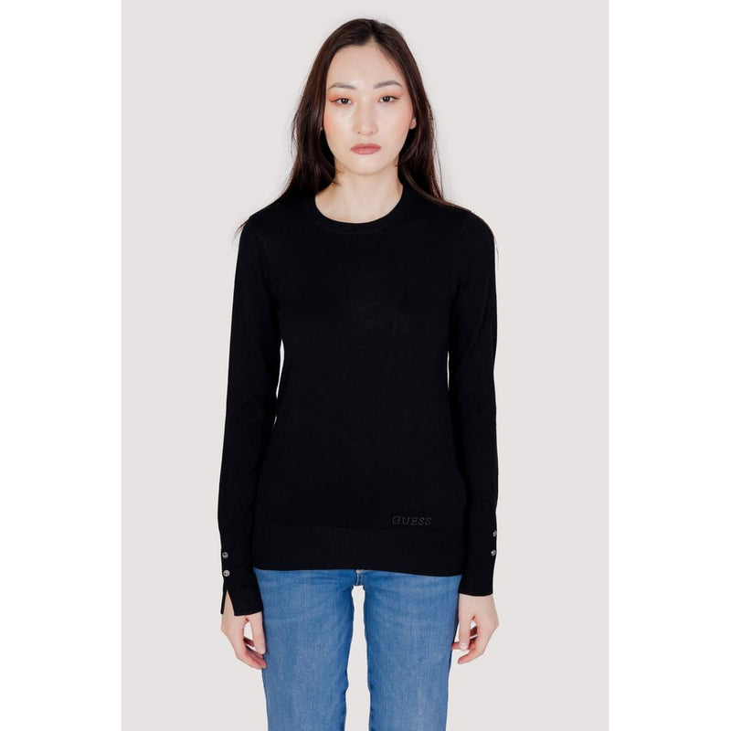 Guess Black Cotton Tops & Women's T-Shirt