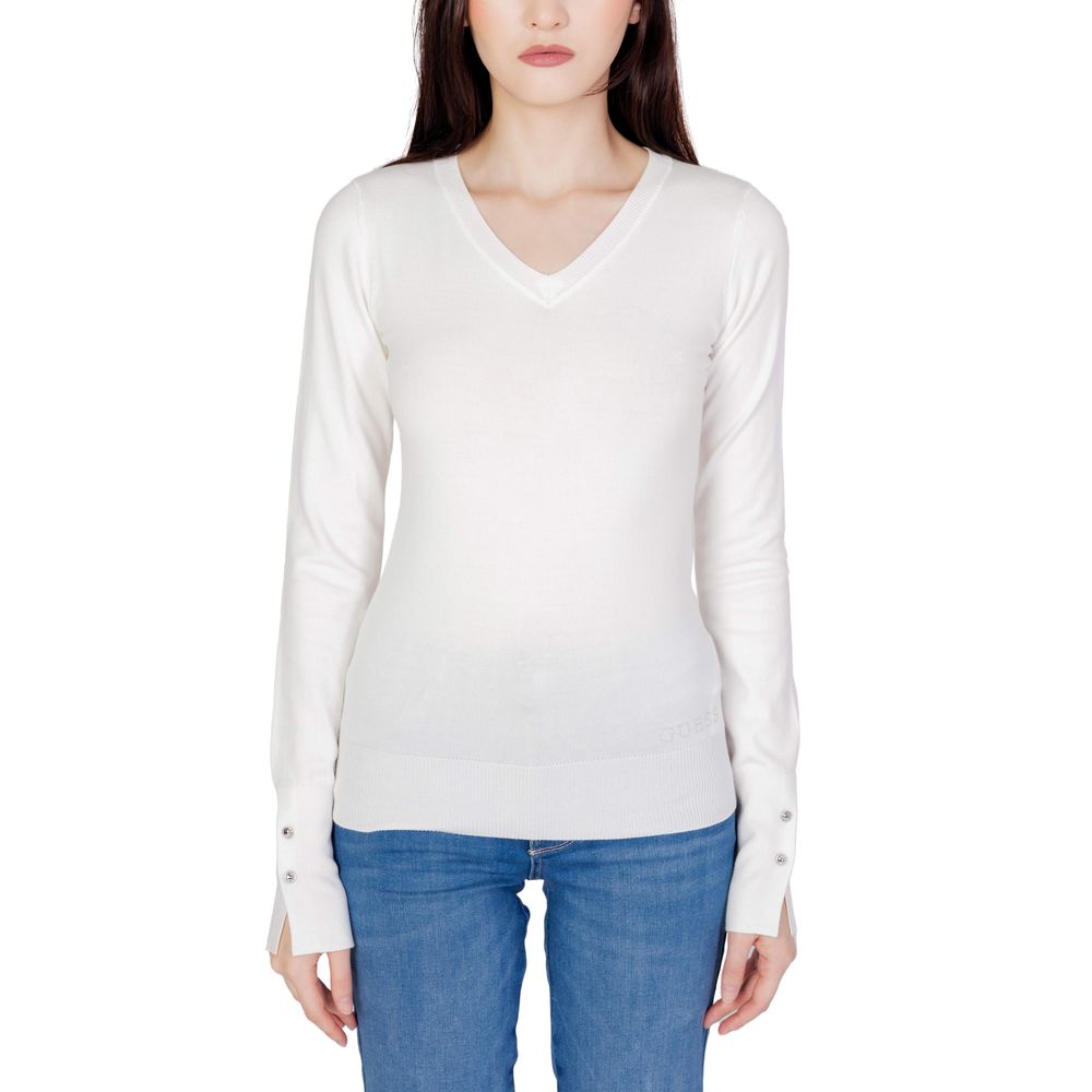 Guess White Cotton Tops & Women's T-Shirt