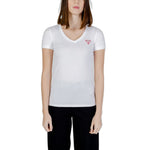 Guess White Cotton Tops & Women's T-Shirt