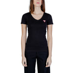 Guess Black Cotton Tops & Women's T-Shirt