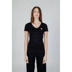 Guess Black Cotton Tops & Women's T-Shirt