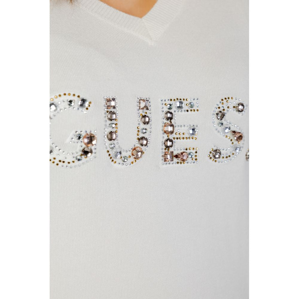 Guess White Viscose Tops & Women's T-Shirt