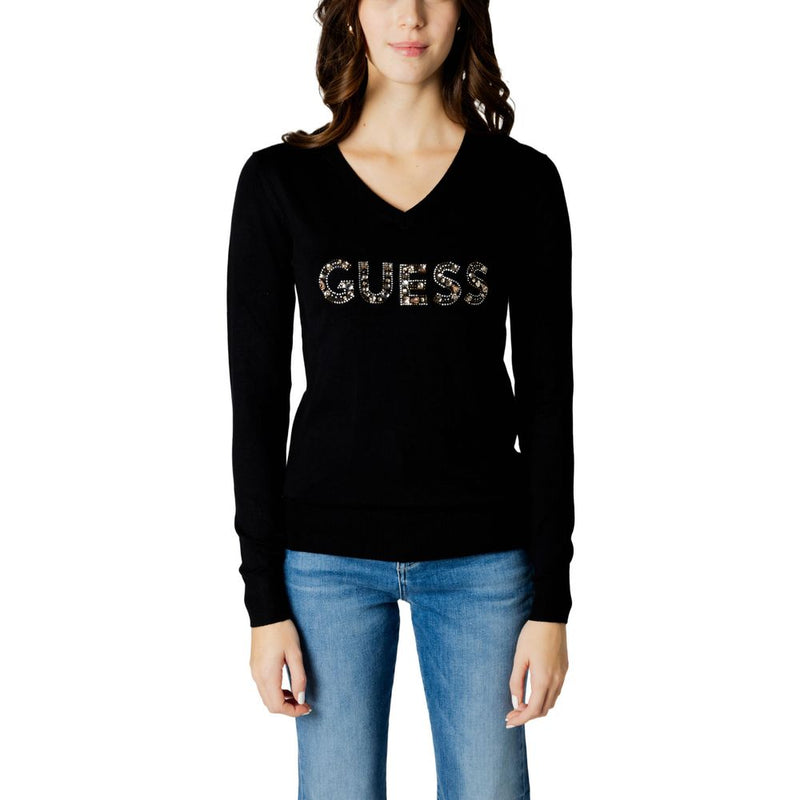 Guess Black Viscose Tops & Women's T-Shirt