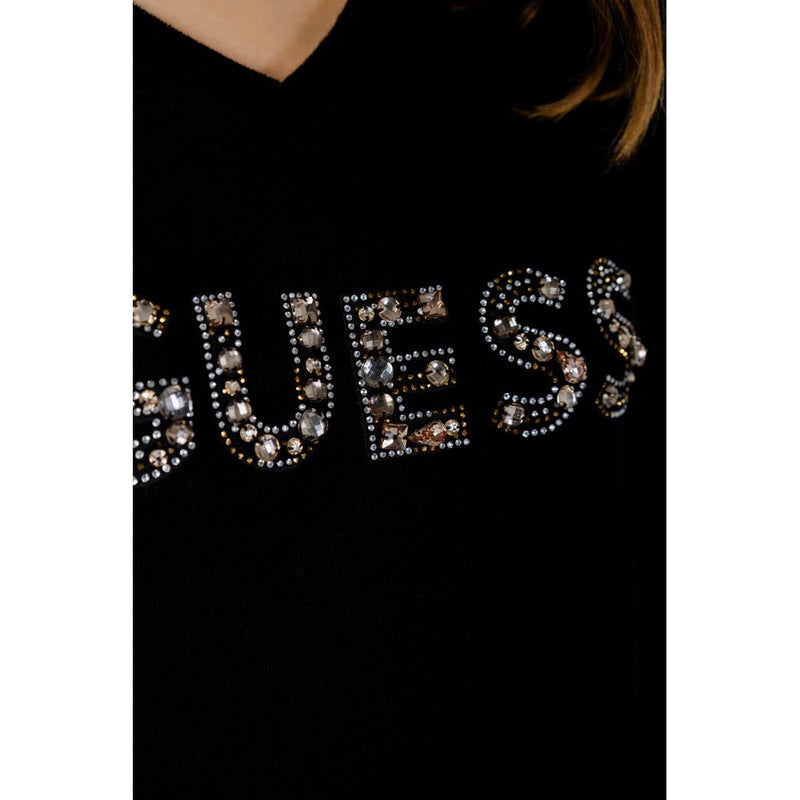 Guess Black Viscose Tops & Women's T-Shirt