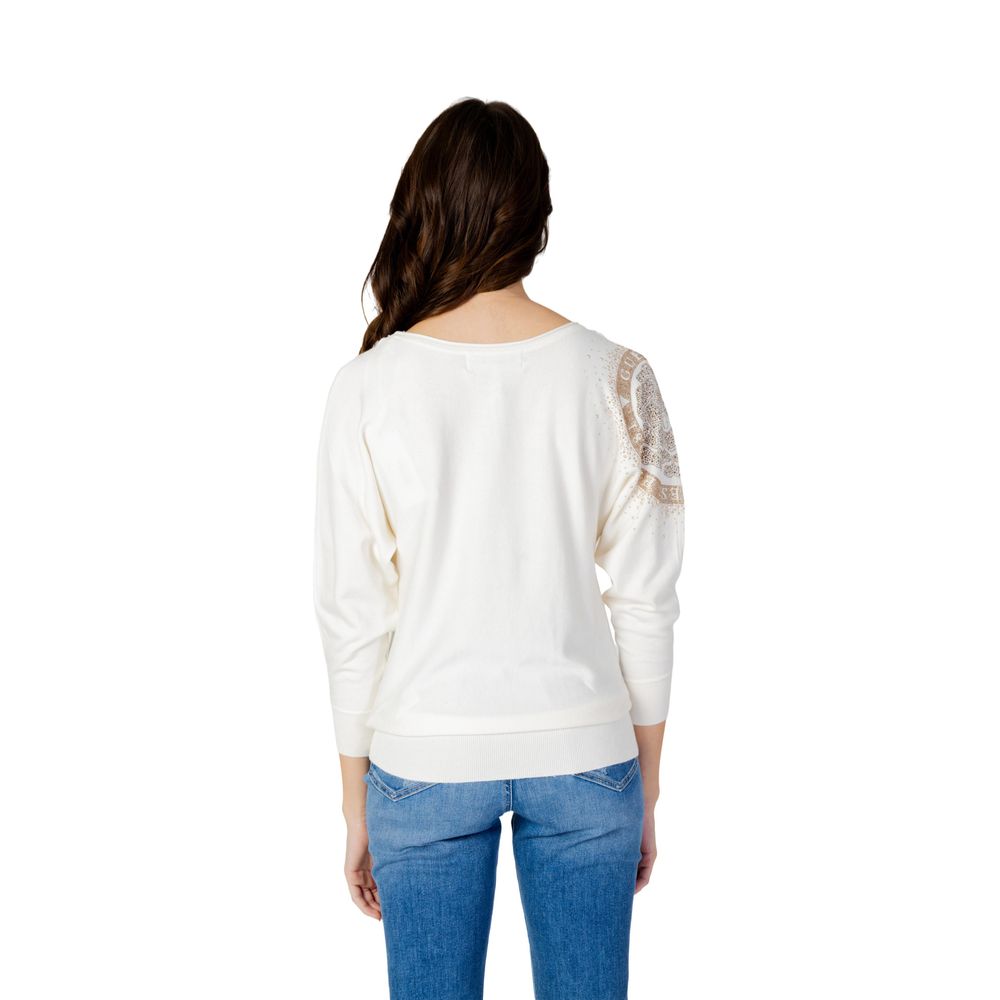 Guess White Viscose Tops & Women's T-Shirt