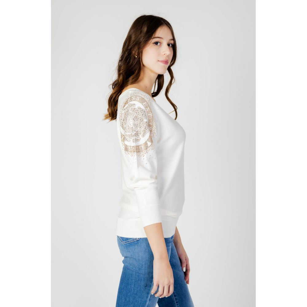 Guess White Viscose Tops & Women's T-Shirt