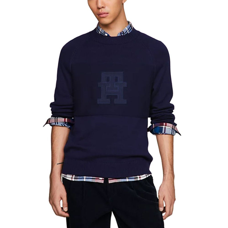 Tommy Hilfiger Blue Cotton Men's Sweater