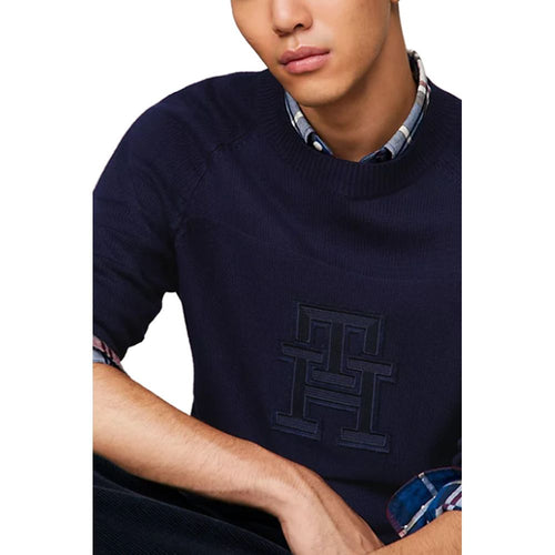 Tommy Hilfiger Blue Cotton Men's Sweater