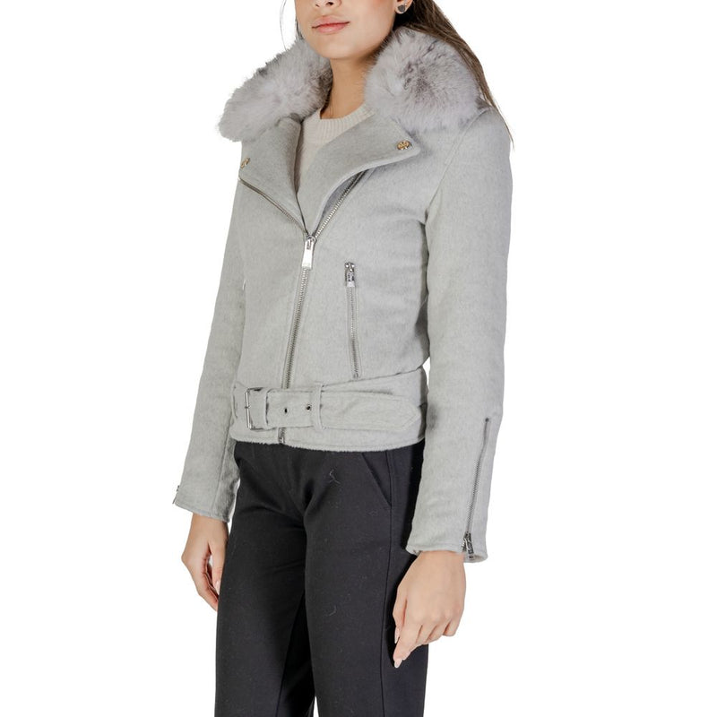 Guess Gray Polyester Jackets & Women's Coat