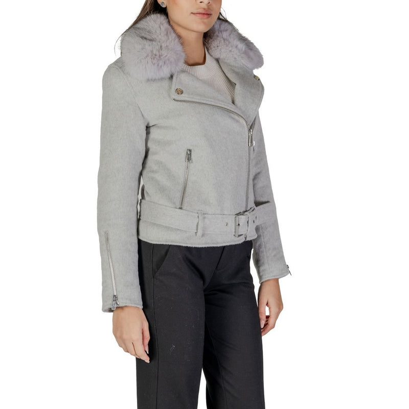 Guess Gray Polyester Jackets & Women's Coat