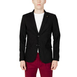 Gianni Lupo Black Cotton Men's Blazer