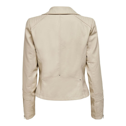 Only Beige Viscose Jackets & Women's Coat