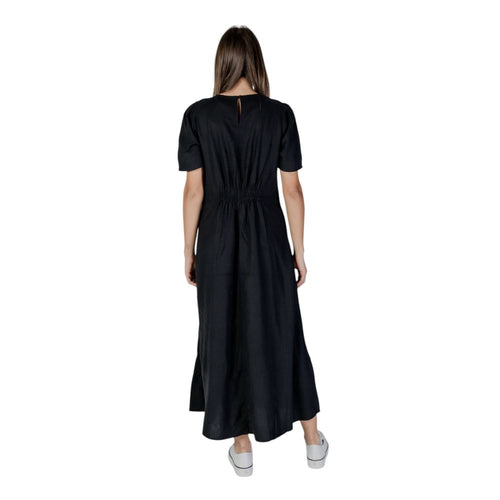 B.Young Black Linen Women's Dress