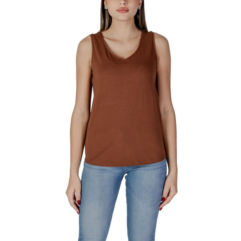 B.Young Brown Cotton Tops & Women's T-Shirt