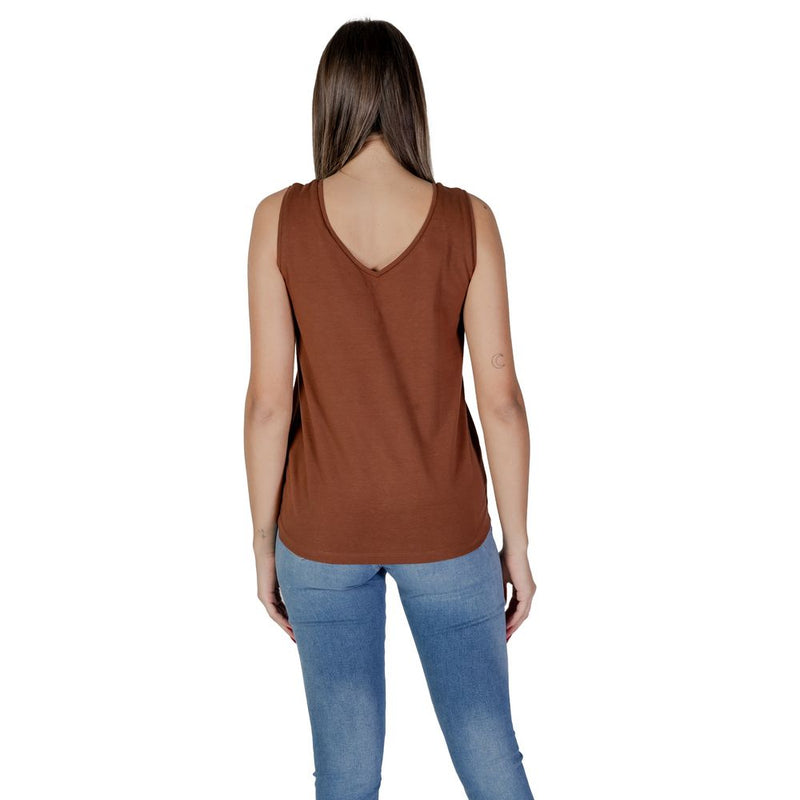 B.Young Brown Cotton Tops & Women's T-Shirt