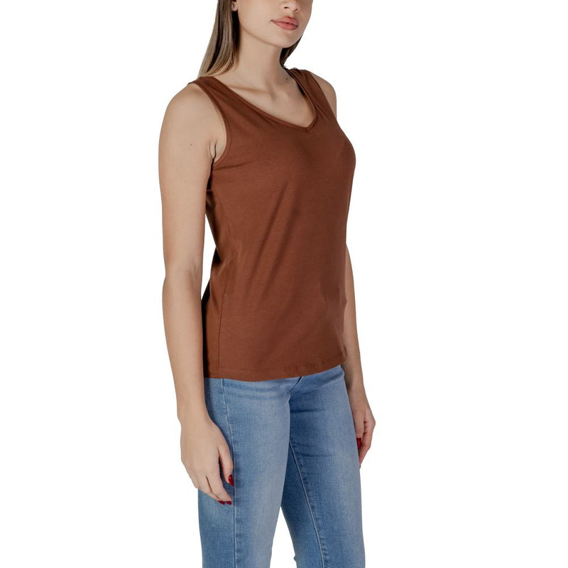 B.Young Brown Cotton Tops & Women's T-Shirt