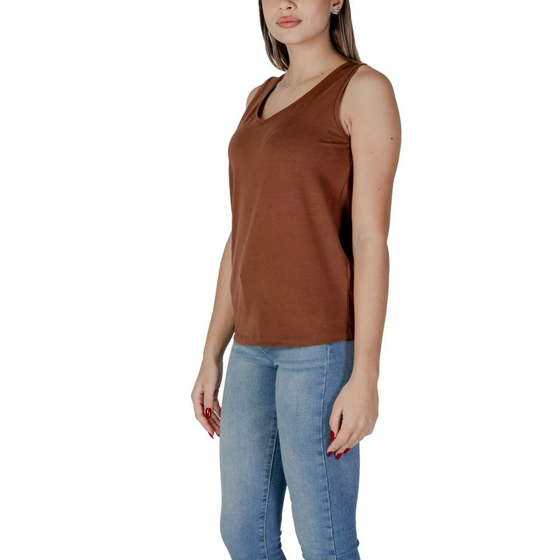 B.Young Brown Cotton Tops & Women's T-Shirt