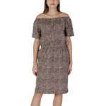 B.Young Beige Cotton Women's Dress