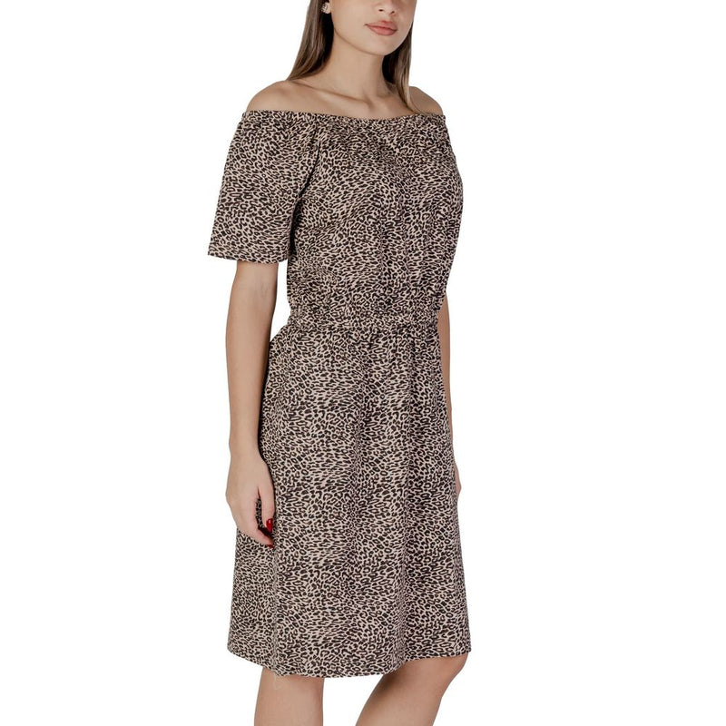 B.Young Beige Cotton Women's Dress