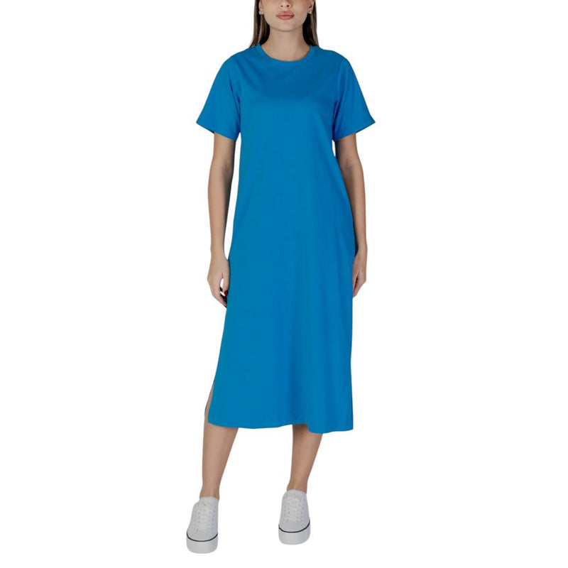 B.Young Blue Cotton Women's Dress