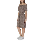 B.Young Beige Cotton Women's Dress