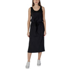 B.Young Black Cotton Women's Dress