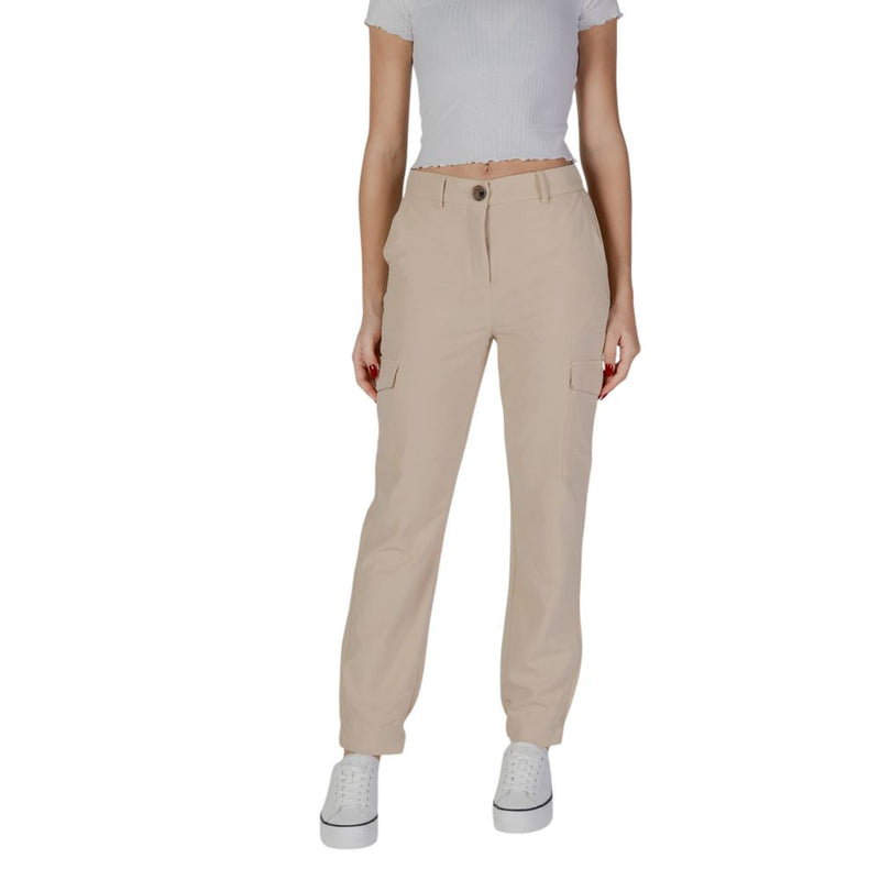 B.Young Beige Polyester Jeans & Women's Pant