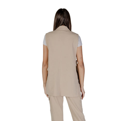 B.Young Beige Polyester Women's Vest