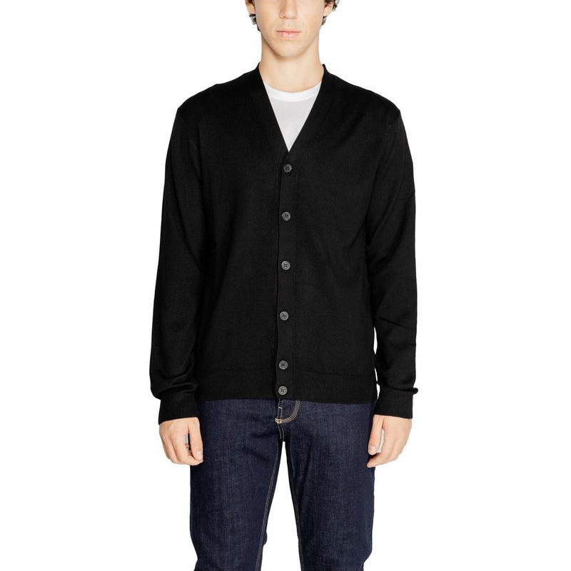 Hamaki-Ho Black Viscose Men's Cardigan